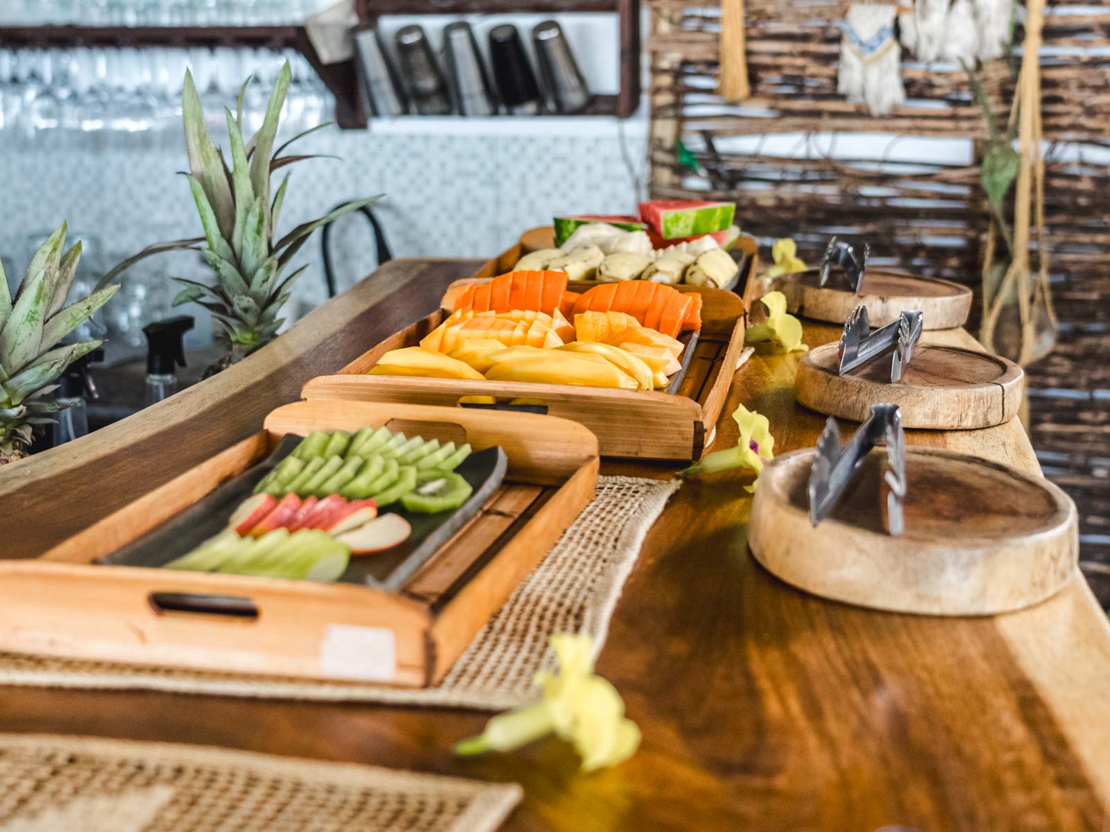 Breakfast fruits at Domar restaurant brazil